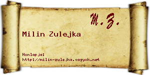 Milin Zulejka névjegykártya